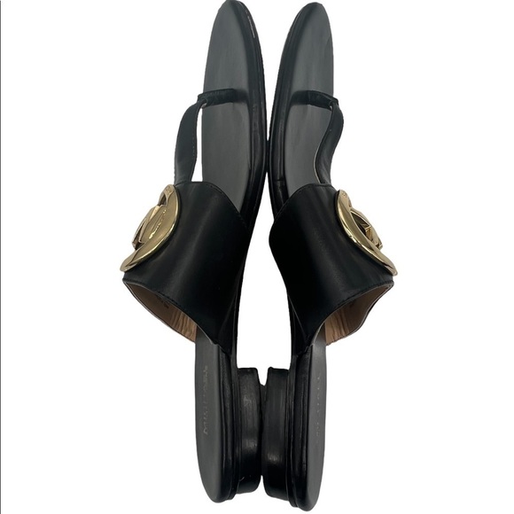 MICHAEL Michael Kors Women's Black Racquel T-Strap Logo Sandals Size 8 1/2 Women - Picture 5 of 8